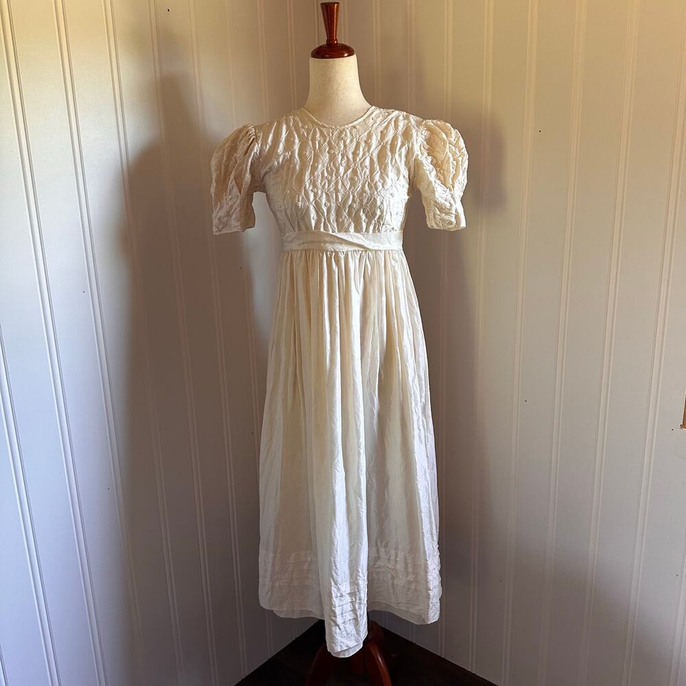 Vintage 90s Silk Girls Dress 14